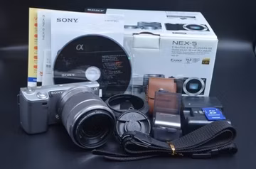 SONY Alpha NEX-5 Silver Mirrorless Digital Camera 18-55mm Lens Japanese Only #M5