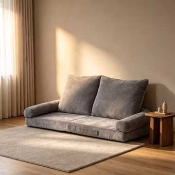 Convertible Fold-Out Single Sofa Bed, Gray, 18 Position Adjustable