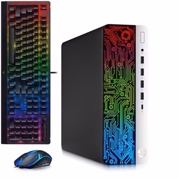 HP 600 G3 RGB Gaming PC i7-6th, 32GB RAM 1TB SSD, AMD Rx-550 RGB-KB&M Windows 11