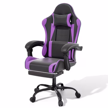 Purple Ergonomic Gaming Chair Coumputer Office Swivel Recliner Seat w/ Footrest