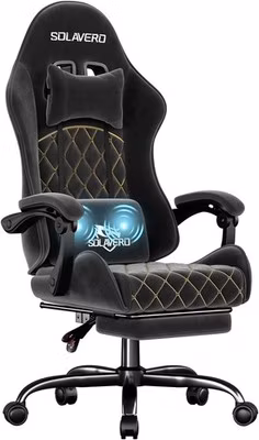 Ergonomic Gaming Chair with Footrest & Lumbar Massager, Gamer Computer Chairs