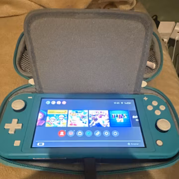 Nintendo Switch Lite Blue Handheld System w/ Carrying Case & Charger