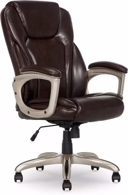 Serta Heavy-Duty Leather Office Chair with Memory Foam, 350 lb Capacity