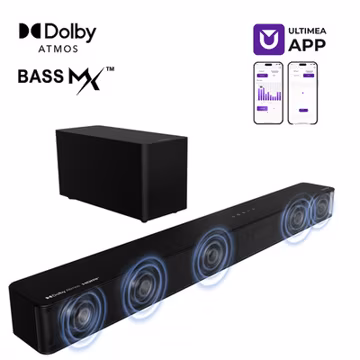 ULTIMEA 5.1 Soundbar with Subwoofer, 4D Surround Sound System VoiceMX BassMX APP