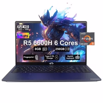 NIMO 15.6 Light Gaming Laptop AMD Ryzen 5 6600H, 8GB RAM 256GB SSD Backlit KB