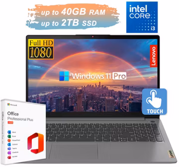 Lenovo IdeaPad 15.6" FHD Touch Laptop Intel Core i3 Upto 40GB RAM 2TB SSD WinPro