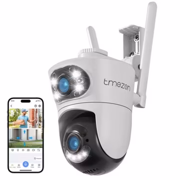 Dual Lens 4MP WiFi Security Camera Outdoor Night Vision CCTV PTZ Home Security
