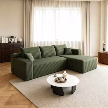 95" Boneless Couch Right Chaise L Shape Sectional Cloud Sofa Set for Living Room