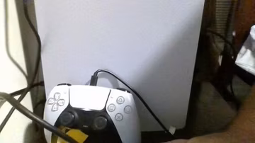 PS5 with one controller and 4 PS5 games madden23 and the show22 and 25football.