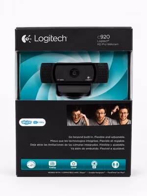 Logitech C920 1080p HD USB Webcam 30 fps Built-in Microphone Black