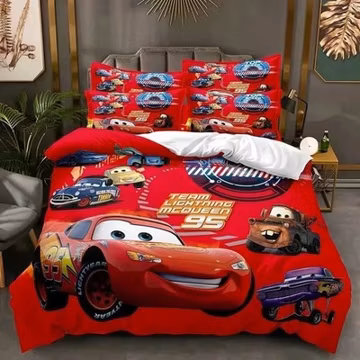 Cartoon Cars Bedding Set Lightning McQueen Duvet Cover Boys Bedclothes