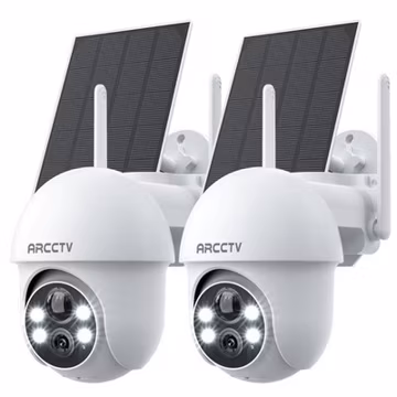 ARCCTV Solar 360° PTZ Security Camera 3MP 5G Wifi Wireless Outdoor 2PACK