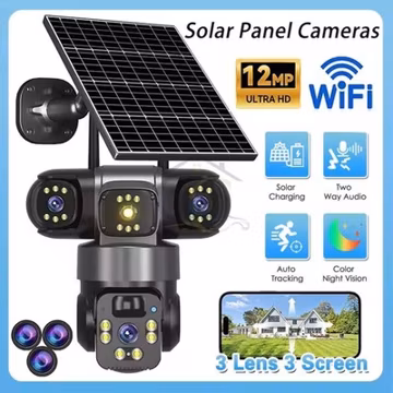 Solar Battery Powered Wireless WiFi Home Security Camera System Outdoor Pan/Tilt