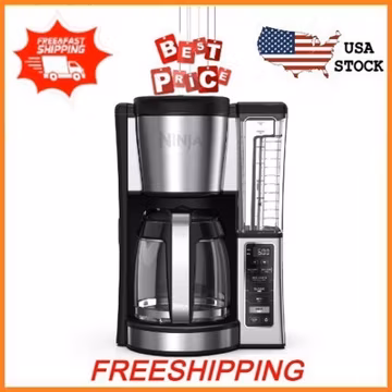 NEW Ninja 12-Cup Programmable Drip Coffee Maker, 2 Brew Styles, Adjustable CE250
