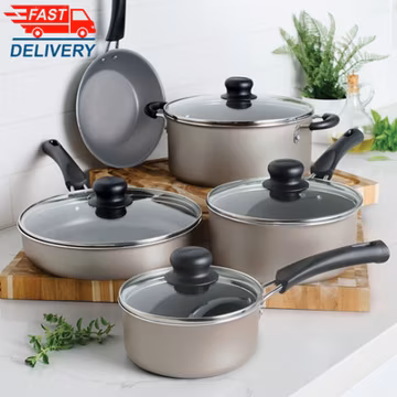 9-Piece Ceramic Cookware Set, Champagne ✅ 👈