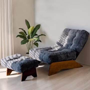 MAXYOYO Accent Chair with Ottoman,Adjustable Backrest Lounge Chair with Footrest