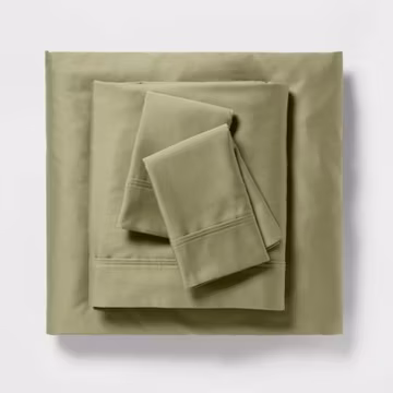 Threshold 400 Thread Count Cotton Sateen 4-Piece Sheet Set Luxurious