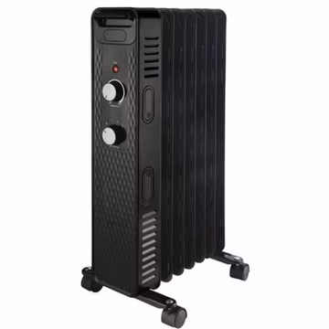 1500W Mainstays Mechanical Oil Filled Electric Radiator Heater Black Open Box