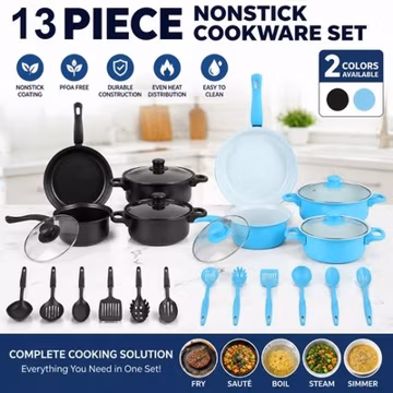 13pcs/set Non-Stick Pots Cookware w/Detachable Handle,Kitchen Pots and Pans Set