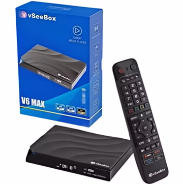 vSeeBox V6 Max Android TV Box 64GB Media Streamer WiFi HDMI Black