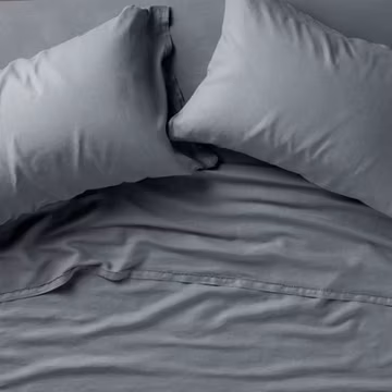 Queen 100% Linen Sheet Set Mineral Blue - Casaluna