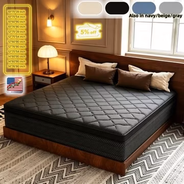 12" 14" Gel Memory Foam Mattress Hybrid Spring Twin Full Queen King Bed In A Box