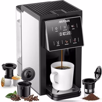 AIRMSEN CGM511 Grind & Brew Coffee Maker with Built-in Grinder, Black