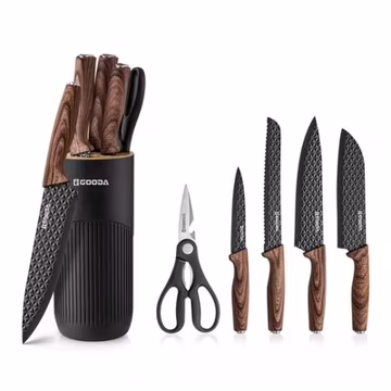 Kitchen Knife Set With Block,6-Piece Professional Chef Cooking Knives Set For...