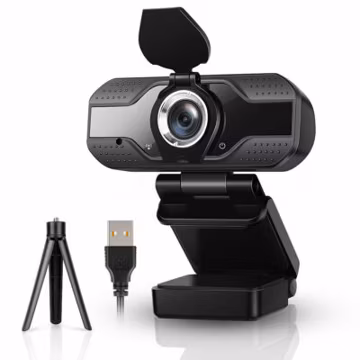 1080P Webcam With Privacy Cover Streaming Webcam w/. Microphone USB Tripod