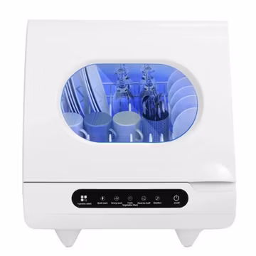 AMONSEE Portable Countertop Dishwasher, 5 Washing Programs