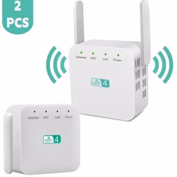 2X WiFi Extender Repeater 8000 Sq.ft 360° Full Coverage Router Signal Booster
