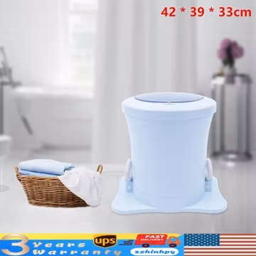 Mini Dryer Portable Compact Clothes Spin Dryer Manual Home Laundry Dryer Blue