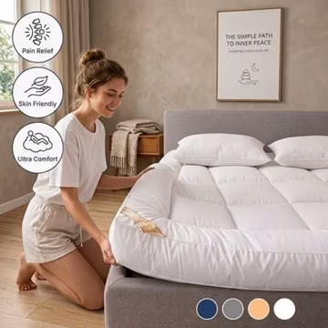 Extra Thick Mattress Topper 10cm/4 Inch Bounce Back Protectors Heavy Filling Pad