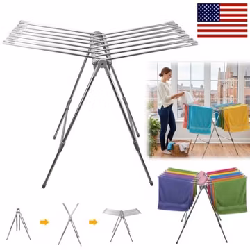Portable Laundry Clothes Storage Drying Rack Foldable Dryer Hanger Heavy Duty