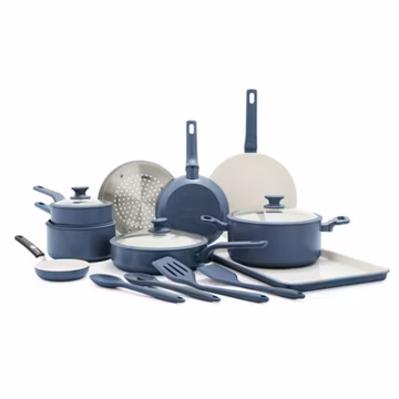 GreenPan Essence 17 Piece Cookware Set Non-Toxic Ceramic Nonstick Pots & Pan NEW