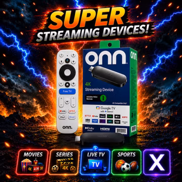 SUPER Streaming Device 4K Onn Google Black Media Player