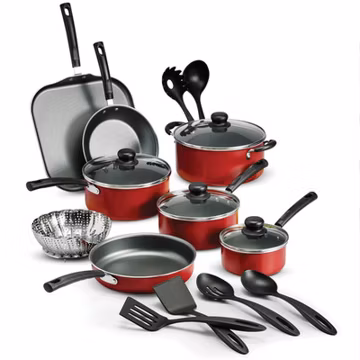 Tramontina Primaware 18 Piece Non-stick Cookware Set, Red