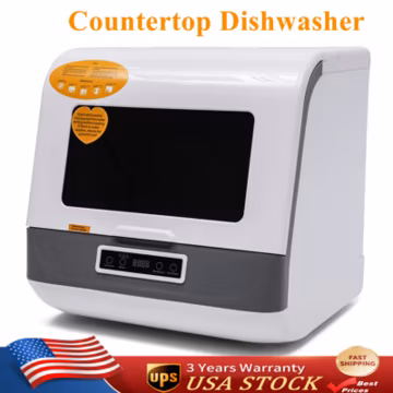 Large Capacity Portable Countertop Dishwasher 3 Washing Programs 800W 110V