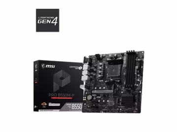 MSI PRO B550M-P AMD AM4 Micro-ATX Motherboard, B550 Chipset, DDR4 4400+ MHz, Dua