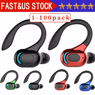 Bluetooth 5.1 Headset Wireless Earbuds Earphones Stereo Headphones Ear Hook Lot