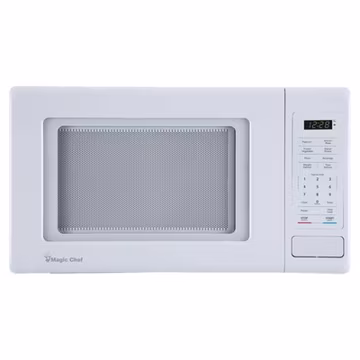 Magic Chef 0.9 Cubic Feet 900 Watt Stainless Microwave Oven, White (Open Box)