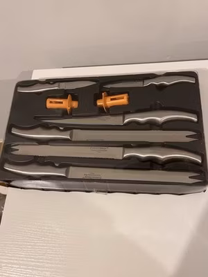 Forever Sharp Surgical Stainless Steel Kitchen Knife Set with Sharpeners –