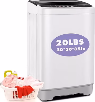 Portable Washing Machine 17.8lbs/20lbs Home Full-Automatic 2.4/2.8 Cu.ft Washer✅