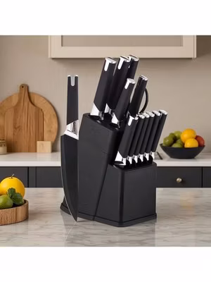 13 Pcs Kitchen Knife Set With Block And Sharpener High Carbon Stainless Steel