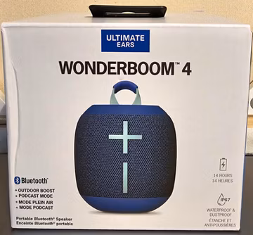 Ultimate Ears WONDERBOOM 4 Blue Bluetooth Speaker IP67 Waterproof Floats