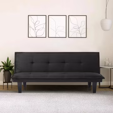 Modern Faux Suede Convertible Futon Sofa Bed Upholstered Couch Pull Out Sleeper