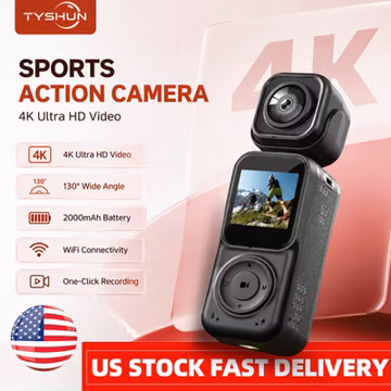 4K Dual Lens Action Camera Front Rear Recording Pocket Camera Motorcycle Helmet
