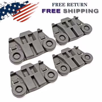 Set of 4 For KitchenAid Dishwasher Lower Dishrack Wheel Roller WPW10195417
