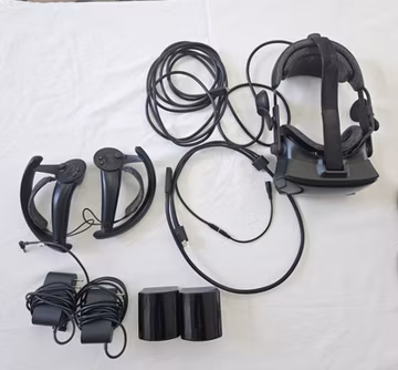 HTC Vive VR Headset Bundle Black w/ 2 Controllers, 2 Base Stations, Cables