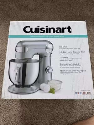 New Cuisinart Precision Master 5.5-qt Stand Mixer Silver